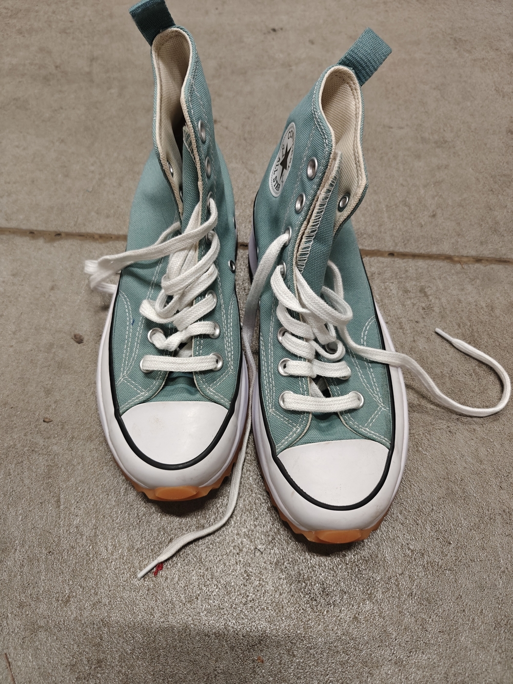 W8 | Platform Converse high top sneakers Jade green